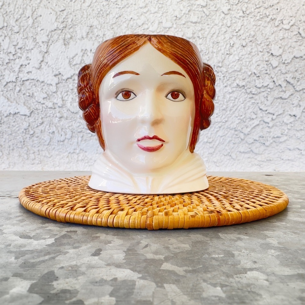 Vintage 1980s Sigma Star Wars Princess Leia Hand Painted Ceramic Mug